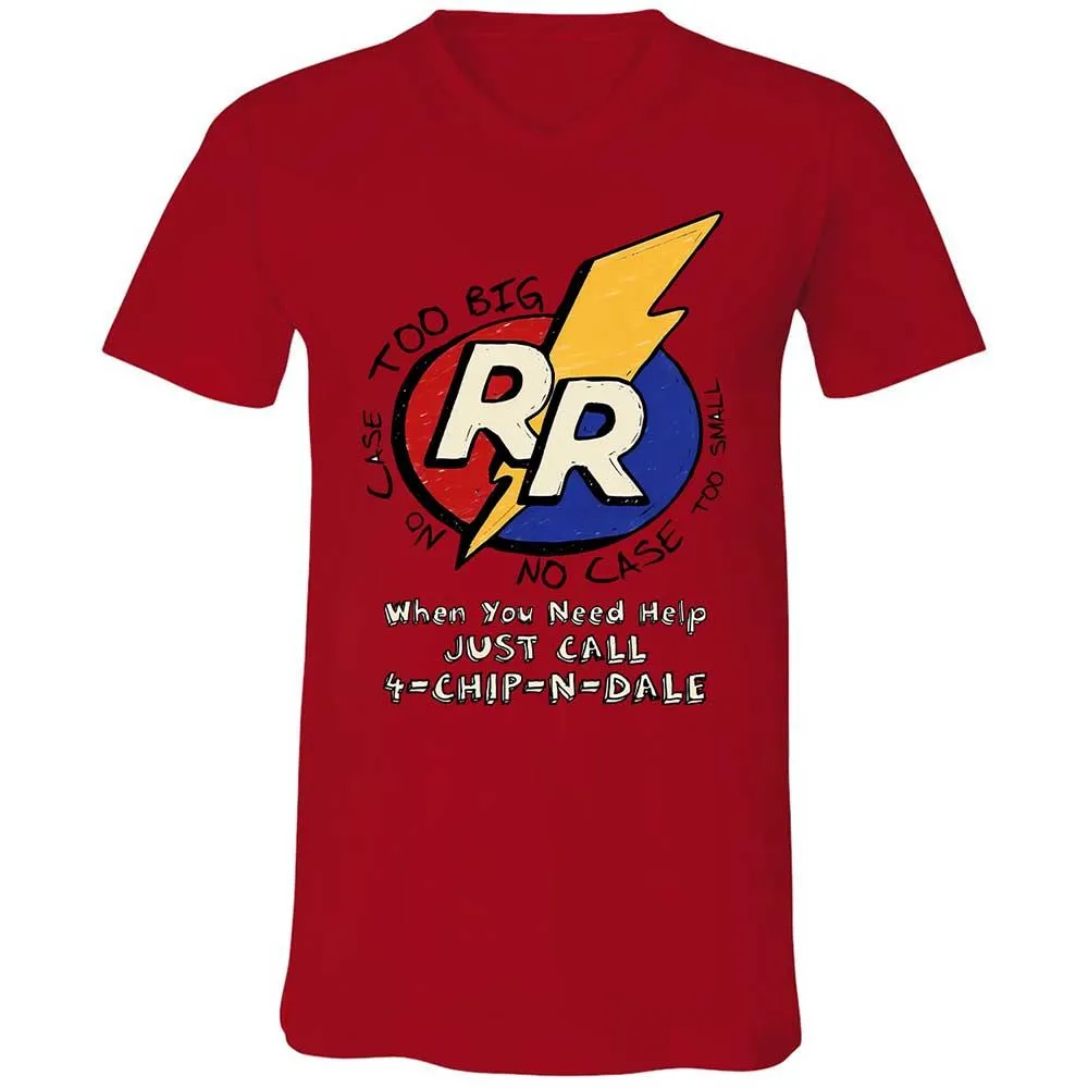 Unisex V-Neck T-Shirt - ABFAP6XQ - Red - 5