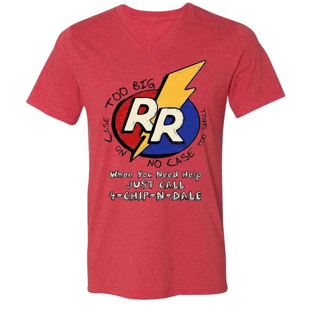 Unisex V-Neck T-Shirt - ABFAP6XQ - Heather Red - 6
