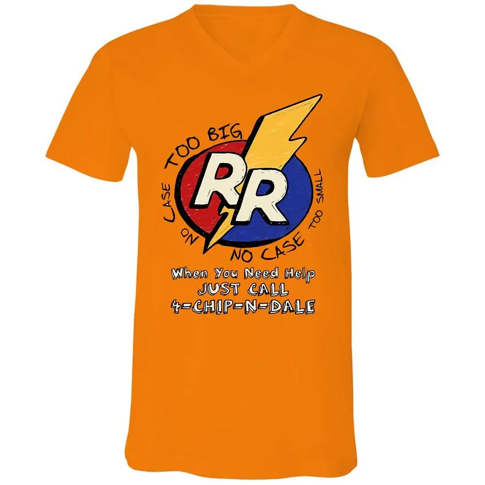 Unisex V-Neck T-Shirt - ABFAP6XQ - Orange - 7