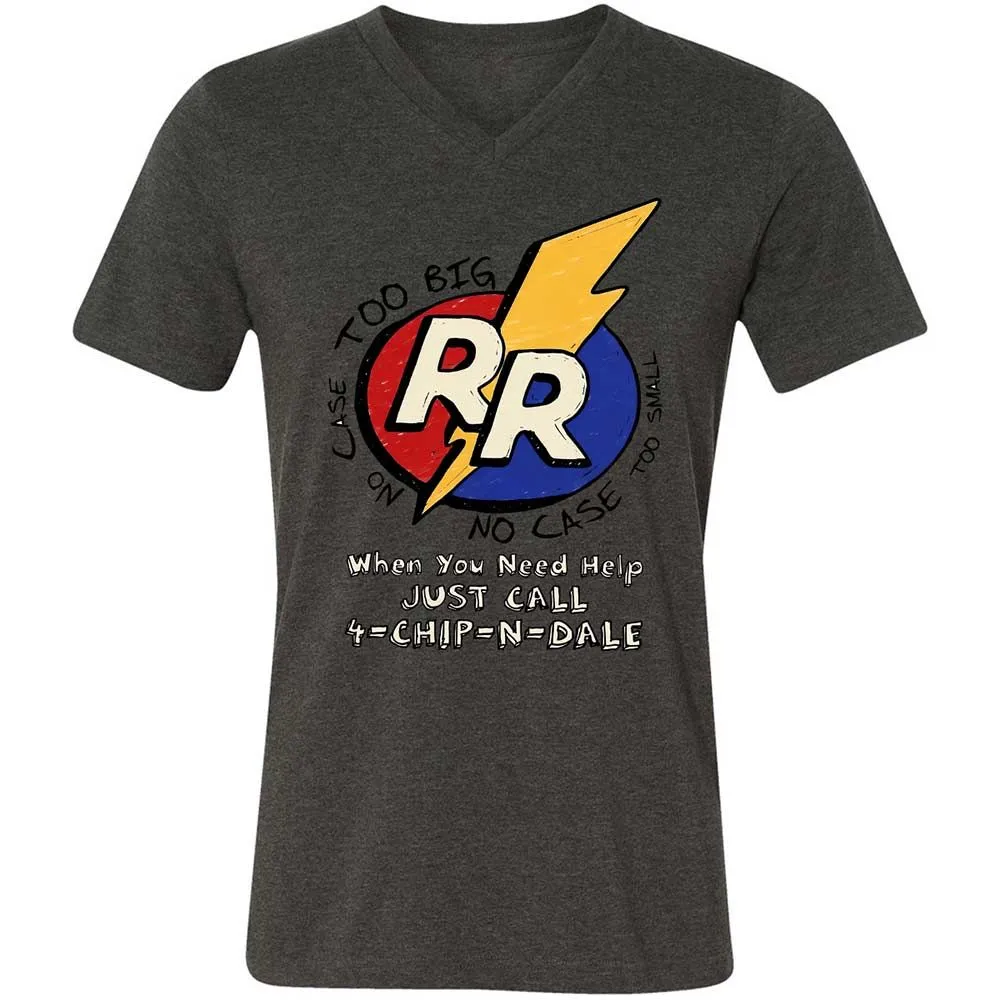 Unisex V-Neck T-Shirt - ABFAP6XQ - Dark Grey Heather - 8
