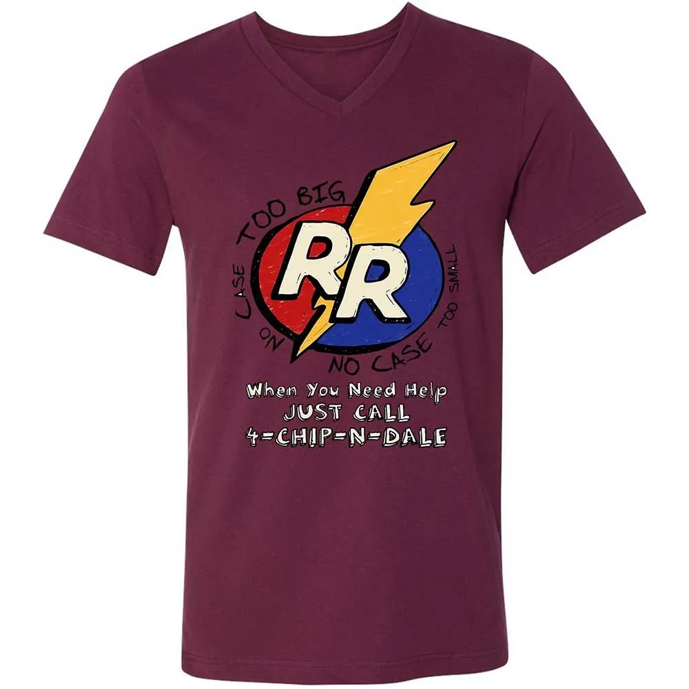 Unisex V-Neck T-Shirt - ABFAP6XQ - Maroon - 14