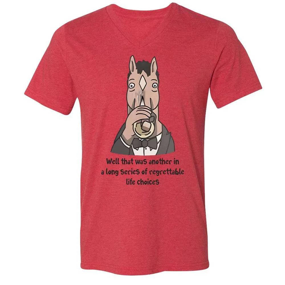 Unisex V-Neck T-Shirt - HMTDMAC6 - Heather Red - 6