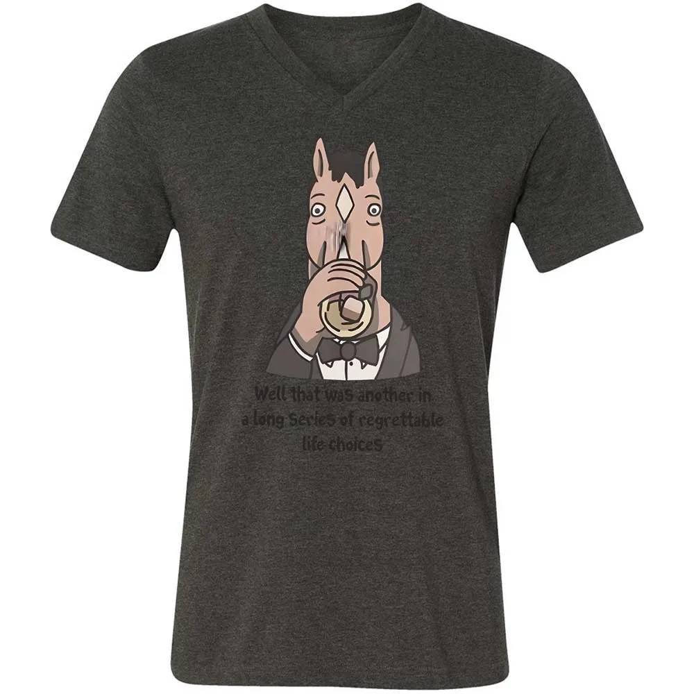 Unisex V-Neck T-Shirt - HMTDMAC6 - Dark Grey Heather - 8
