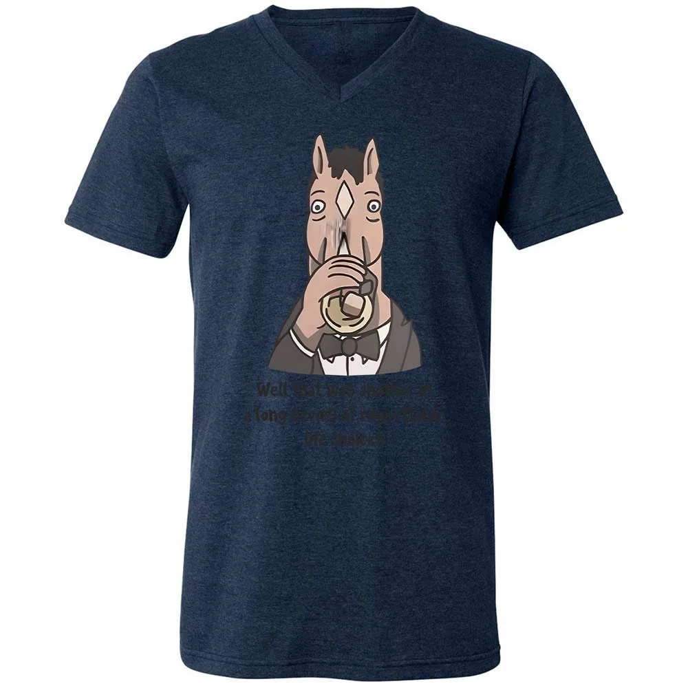 Unisex V-Neck T-Shirt - HMTDMAC6 - Heather Navy - 13