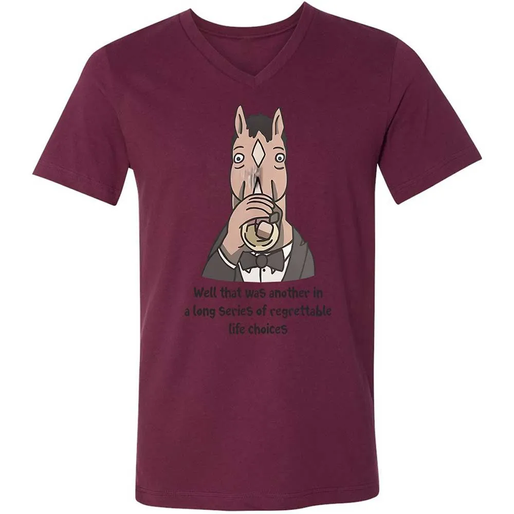 Unisex V-Neck T-Shirt - HMTDMAC6 - Maroon - 14
