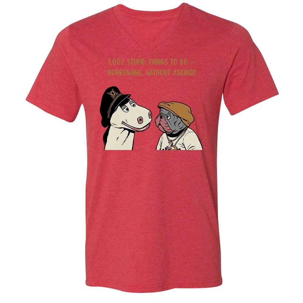 Unisex V-Neck T-Shirt - 22NX9WNR - Heather Red - 6