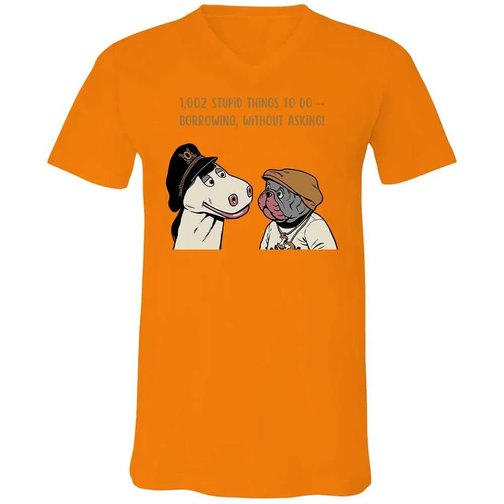 Unisex V-Neck T-Shirt - 22NX9WNR - Orange - 7