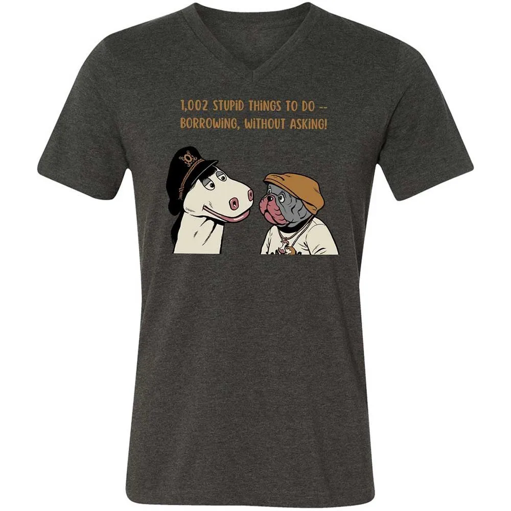Unisex V-Neck T-Shirt - 22NX9WNR - Dark Grey Heather - 8