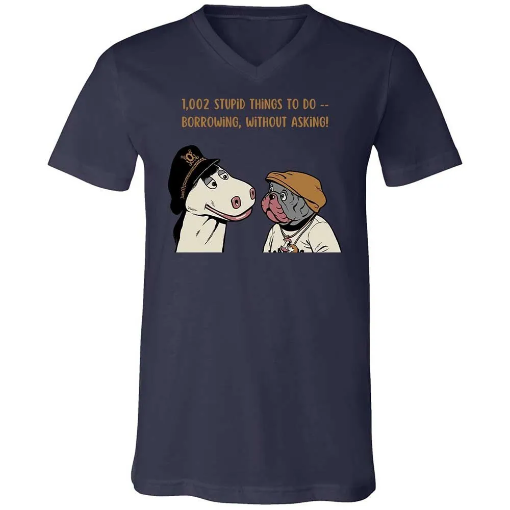 Unisex V-Neck T-Shirt - 22NX9WNR - Navy - 12