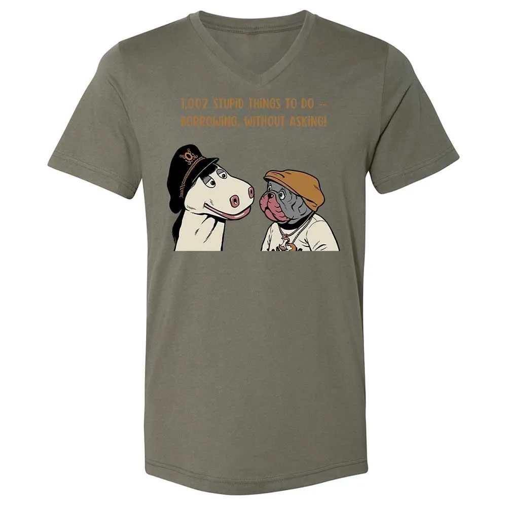 Unisex V-Neck T-Shirt - 22NX9WNR - Military Green - 15