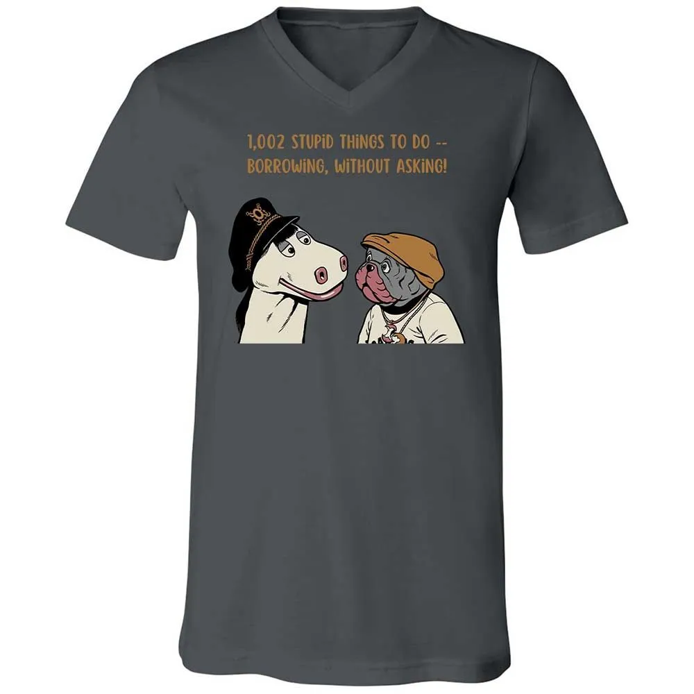 Unisex V-Neck T-Shirt - 22NX9WNR - Asphalt - 16