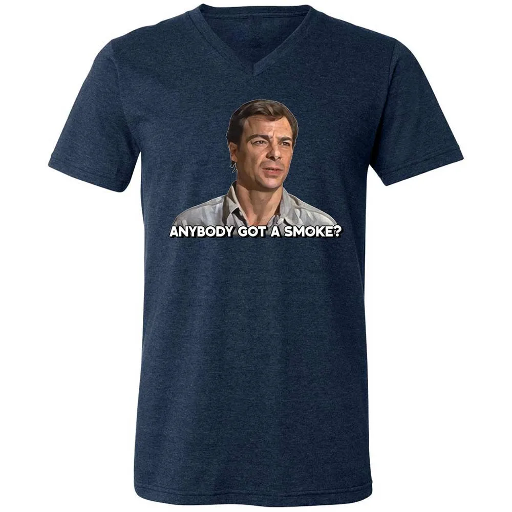 Unisex V-Neck T-Shirt - M9CHKJ4S - Heather Navy - 3