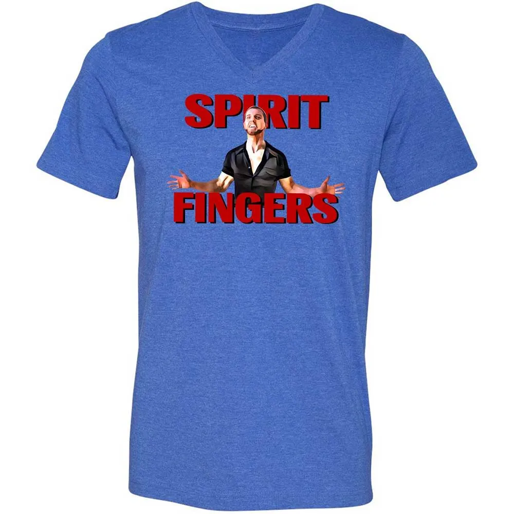 Unisex V-Neck T-Shirt - 4RKQZY3T - Heather True Royal - 4