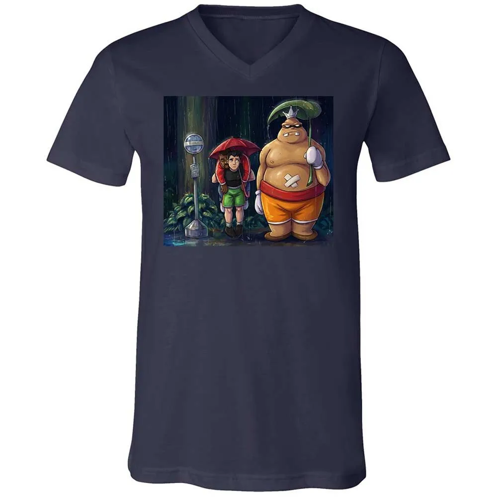 Unisex V-Neck T-Shirt - ZMMYEUBV - Navy - 2