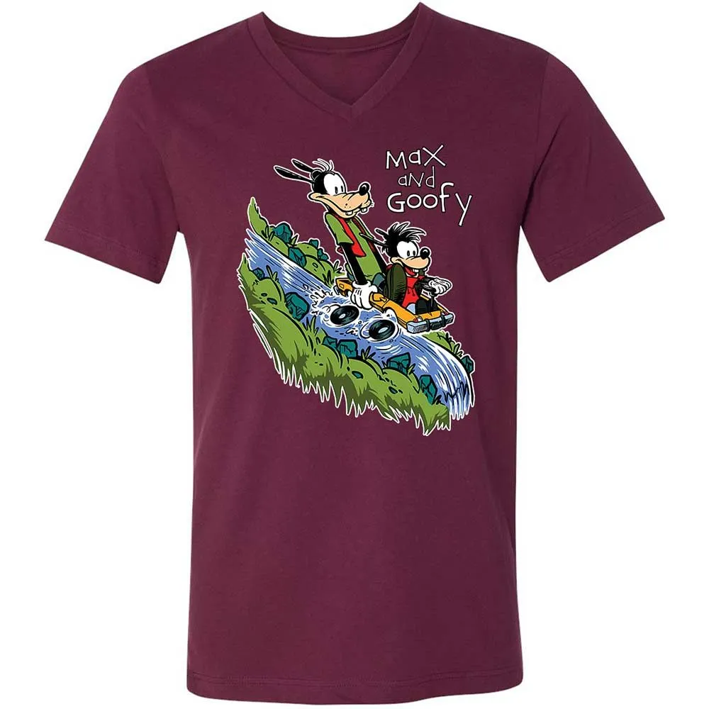 Unisex V-Neck T-Shirt - 6G9PMVRY - Maroon - 14