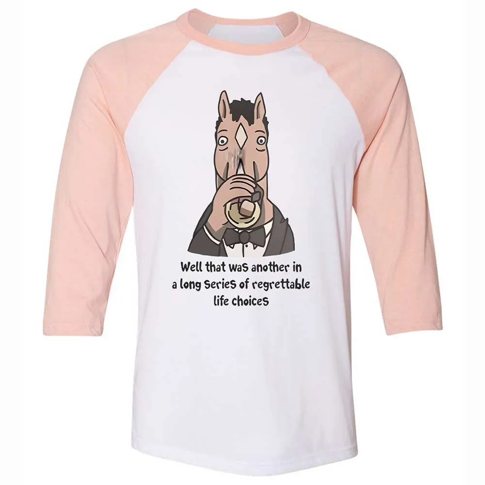 Unisex 3/4 Baseball Tee - 6ZEPH7W4 - White/Heather Peach - 5