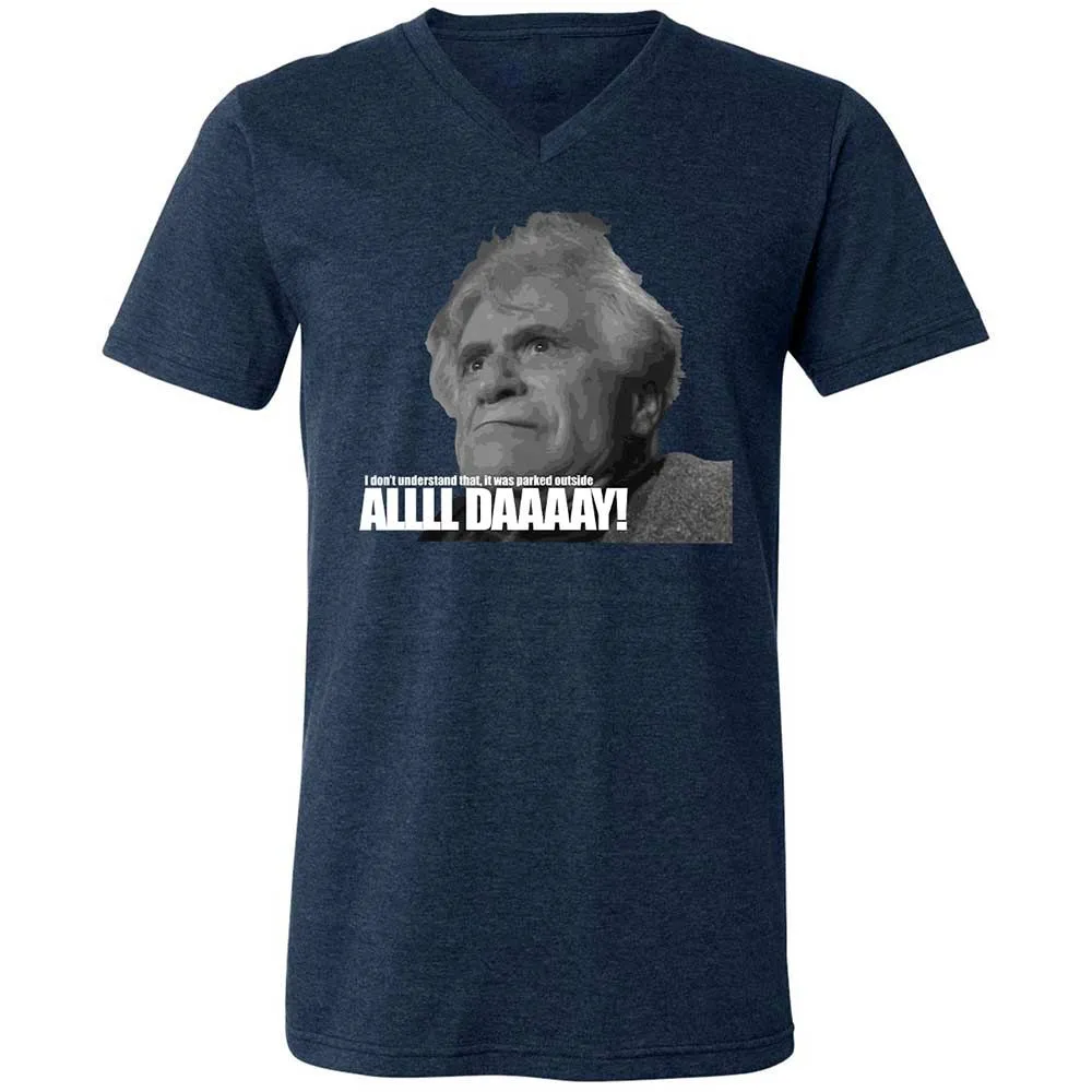 Unisex V-Neck T-Shirt - 577CGKYR - Heather Navy - 3