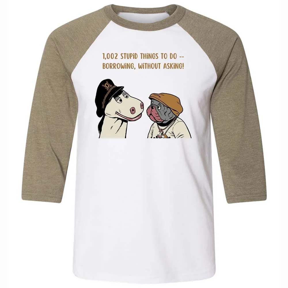 Unisex 3/4 Baseball Tee - XK1FFTDM - White/Heather Olive - 4