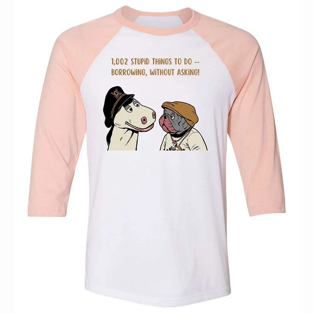 Unisex 3/4 Baseball Tee - XK1FFTDM - White/Heather Peach - 5