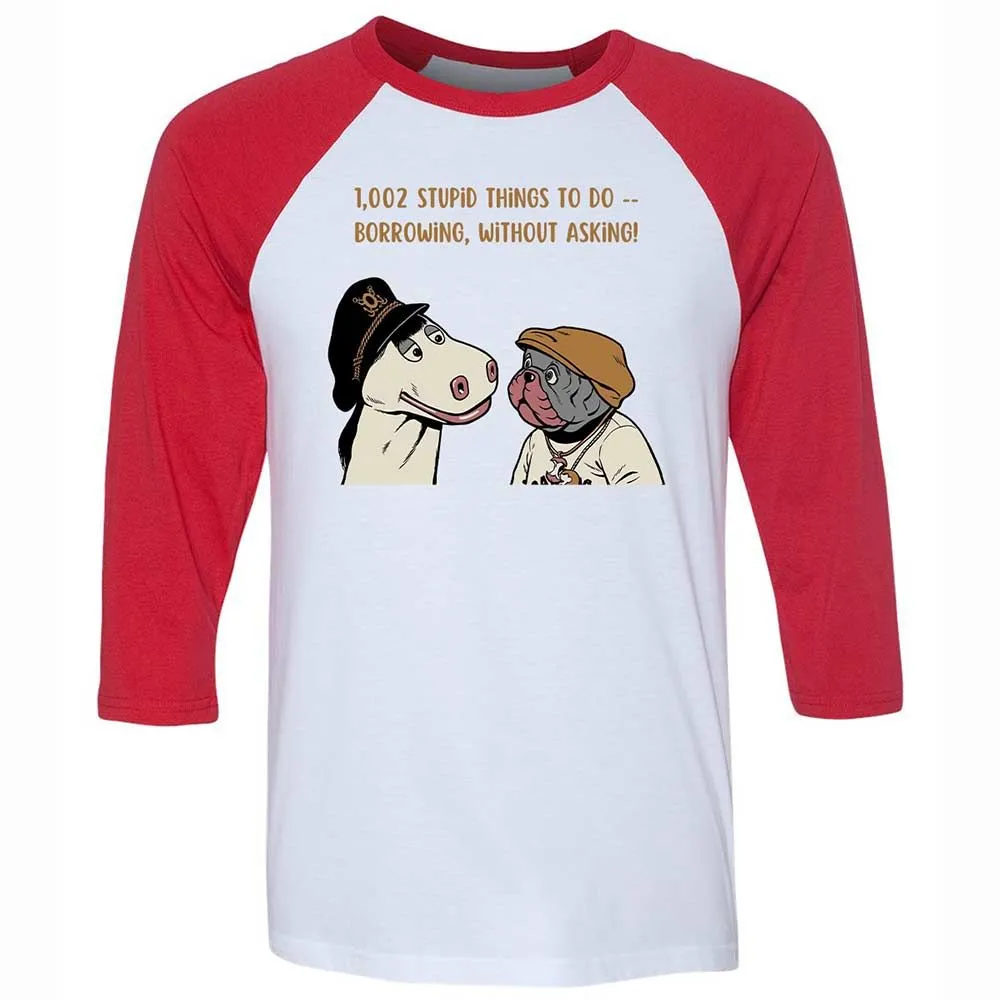 Unisex 3/4 Baseball Tee - XK1FFTDM - White/Red - 9