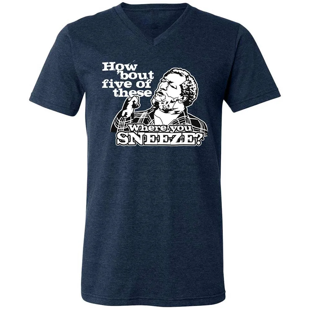 Unisex V-Neck T-Shirt - V7N95X4V - Heather Navy - 3