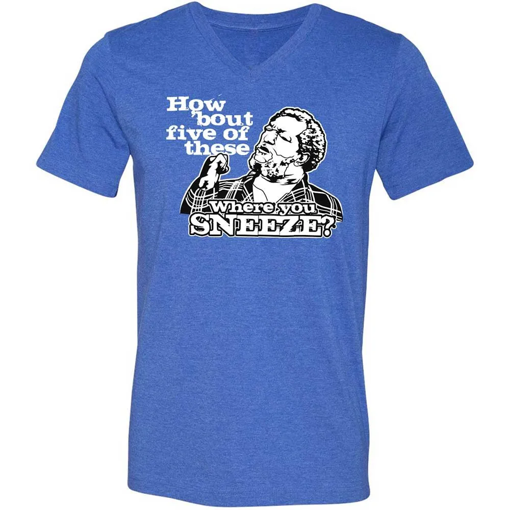Unisex V-Neck T-Shirt - V7N95X4V - Heather True Royal - 5