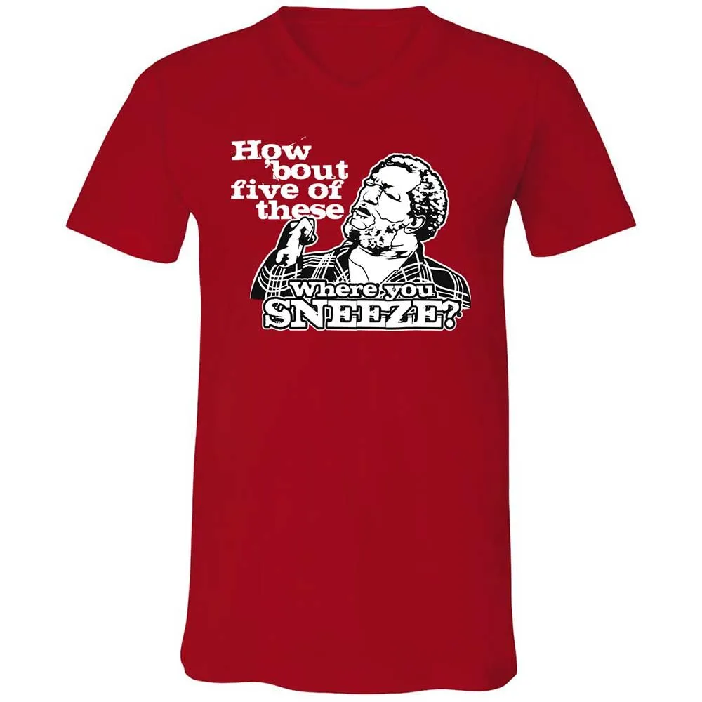 Unisex V-Neck T-Shirt - V7N95X4V - Red - 6