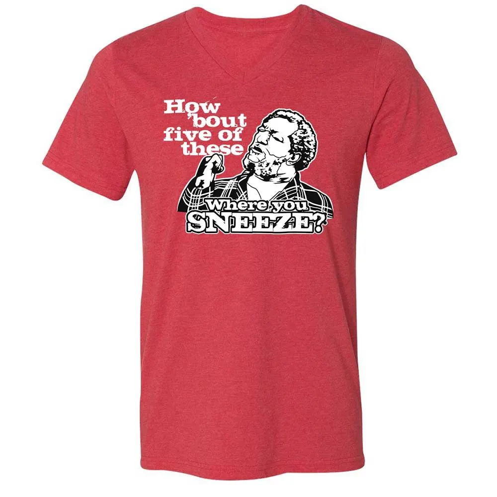 Unisex V-Neck T-Shirt - V7N95X4V - Heather Red - 7