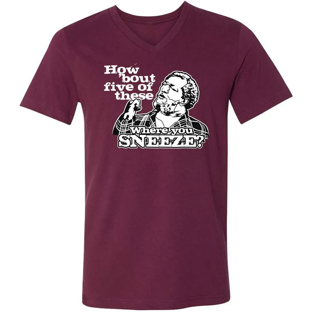 Unisex V-Neck T-Shirt - V7N95X4V - Maroon - 8