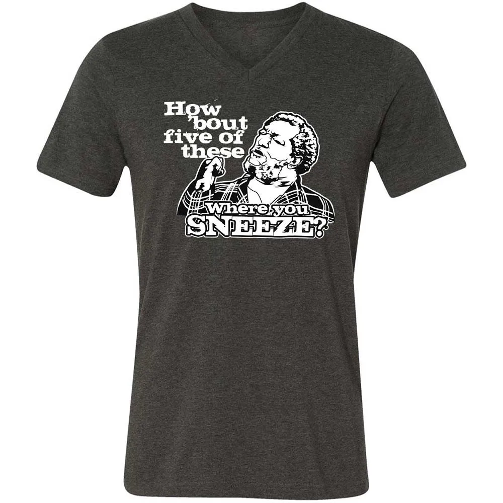 Unisex V-Neck T-Shirt - V7N95X4V - Dark Grey Heather - 9