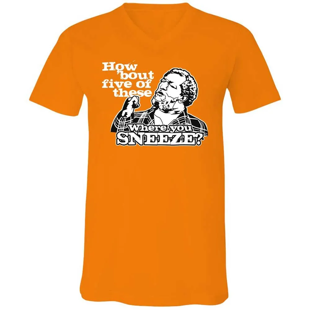 Unisex V-Neck T-Shirt - V7N95X4V - Orange - 12