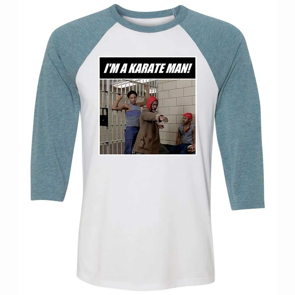 Unisex 3/4 Baseball Tee - WG84UDB5 - White/Denim - 3