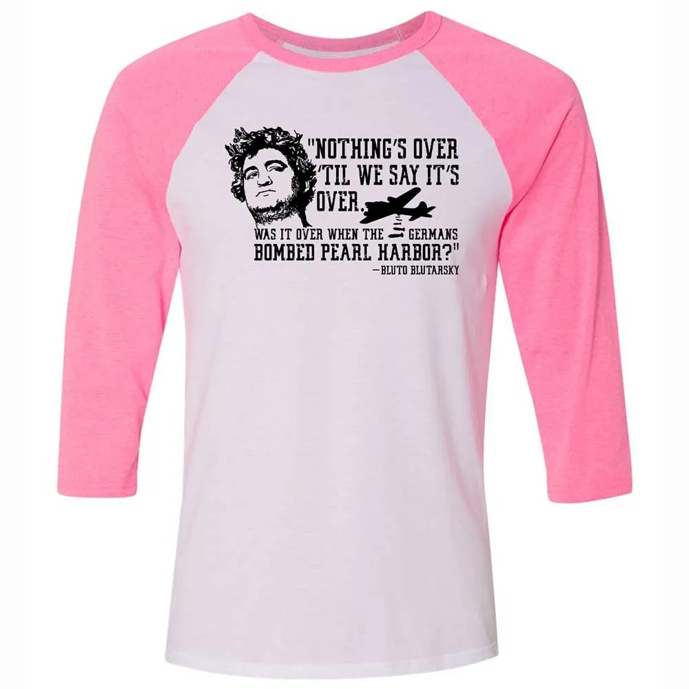 Unisex 3/4 Baseball Tee - LRTWSJND - White/Neon Pink - 12