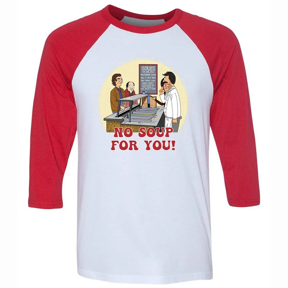 Unisex 3/4 Baseball Tee - N5C6FWVA - White/Red - 9