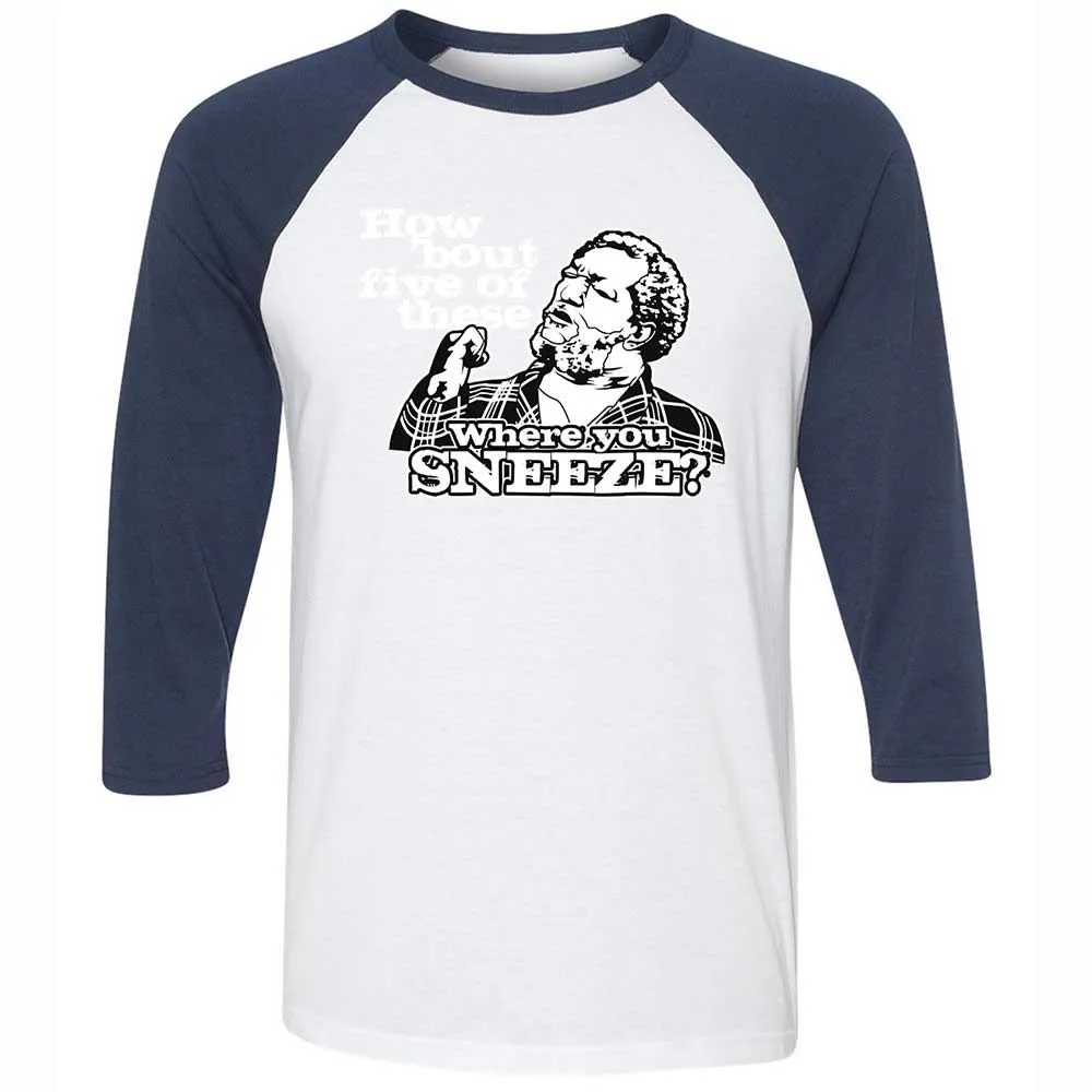 Unisex 3/4 Baseball Tee - XDK6EFJ8 - White/Navy - 8