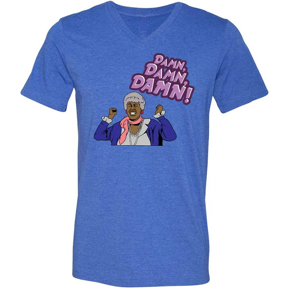 Unisex V-Neck T-Shirt - D8TELXKG - Heather True Royal - 4