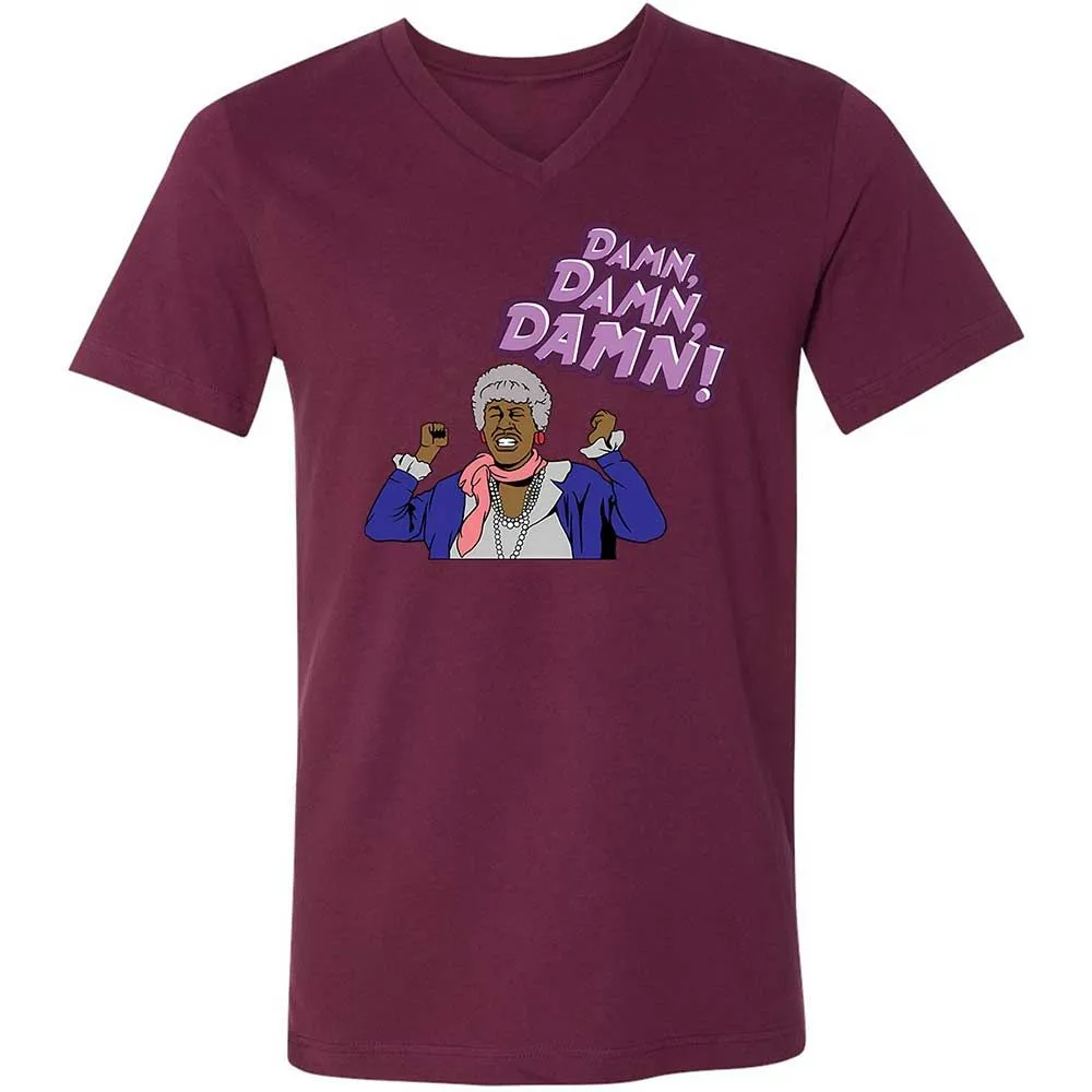 Unisex V-Neck T-Shirt - D8TELXKG - Maroon - 14