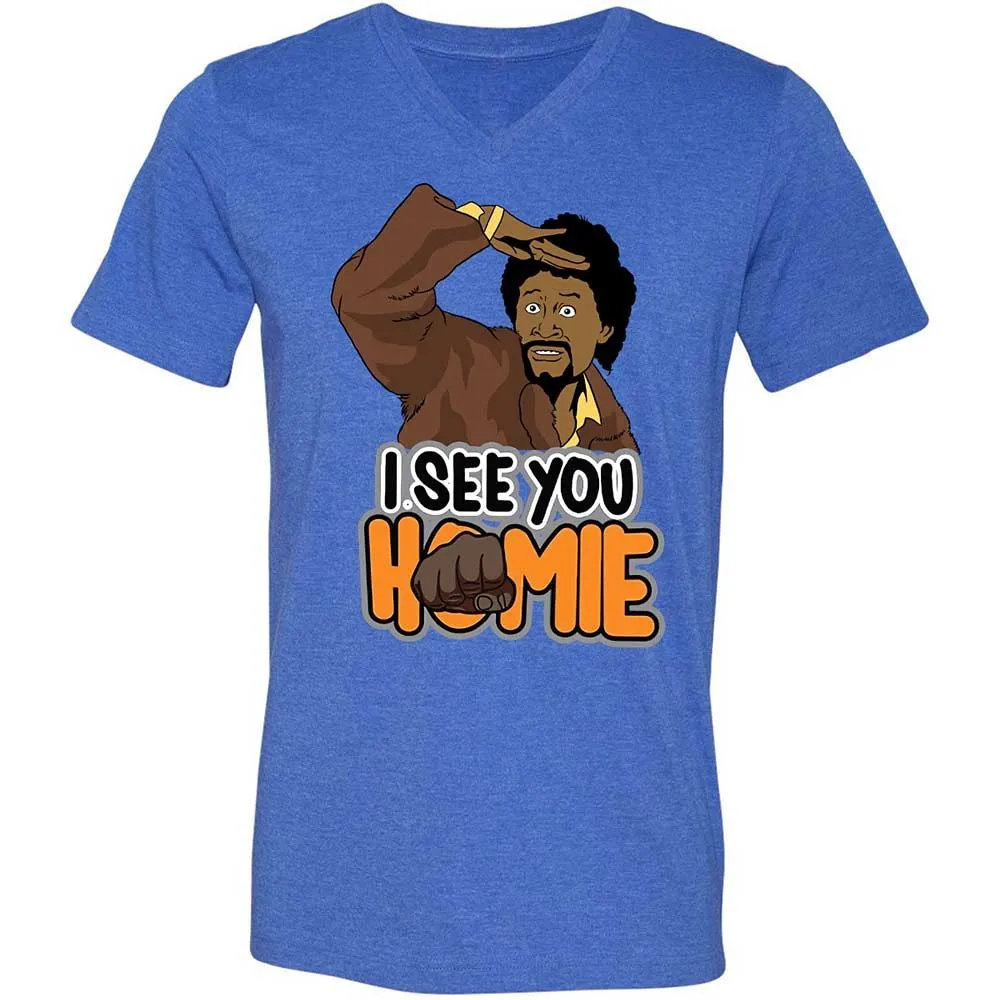 Unisex V-Neck T-Shirt - BWAZ964J - Heather True Royal - 4