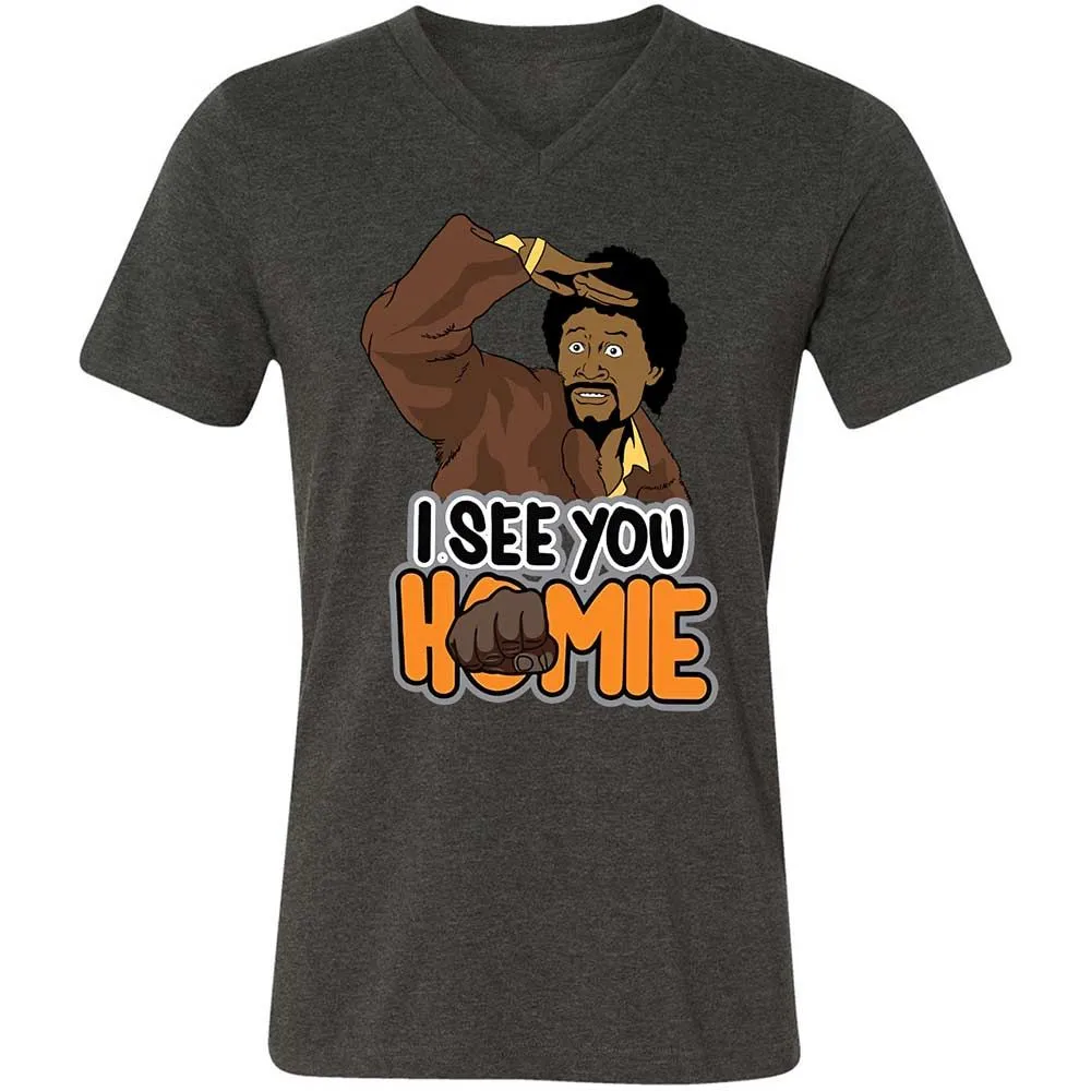 Unisex V-Neck T-Shirt - BWAZ964J - Dark Grey Heather - 8