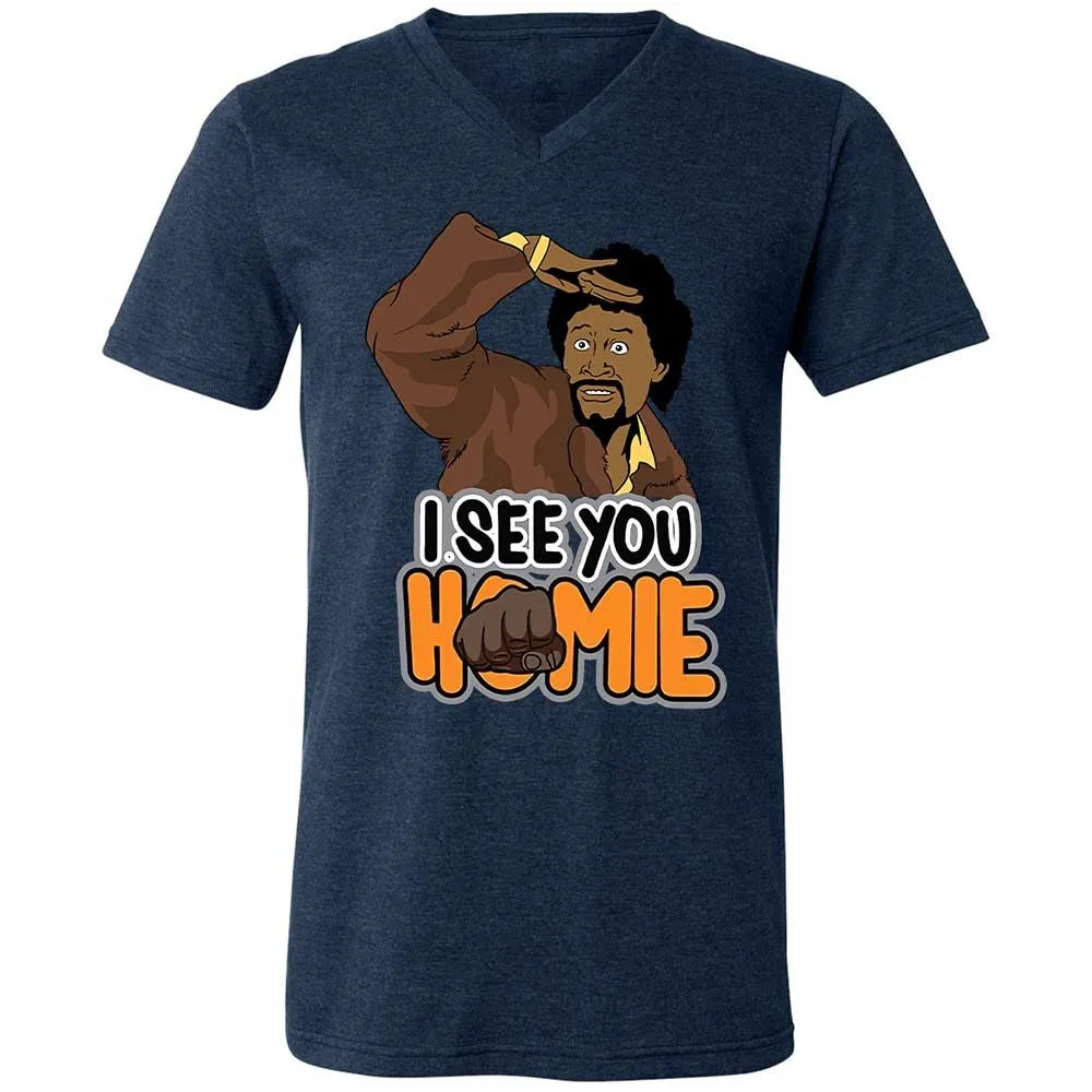 Unisex V-Neck T-Shirt - BWAZ964J - Heather Navy - 13
