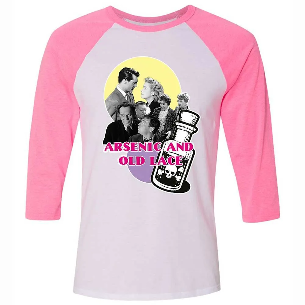 Unisex 3/4 Baseball Tee - XAB31J77 - White/Neon Pink - 12