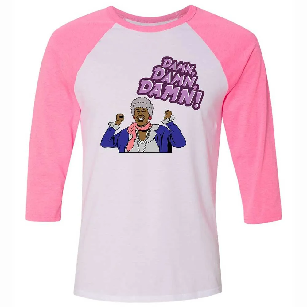 Unisex 3/4 Baseball Tee - YHEF1W16 - White/Neon Pink - 12