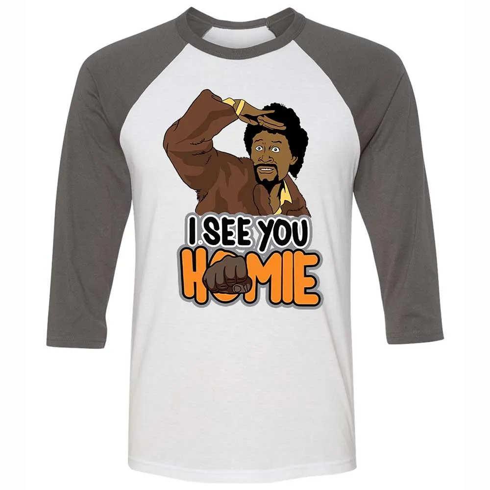 Unisex 3/4 Baseball Tee - B94MZM22 - White/Asphalt - 2