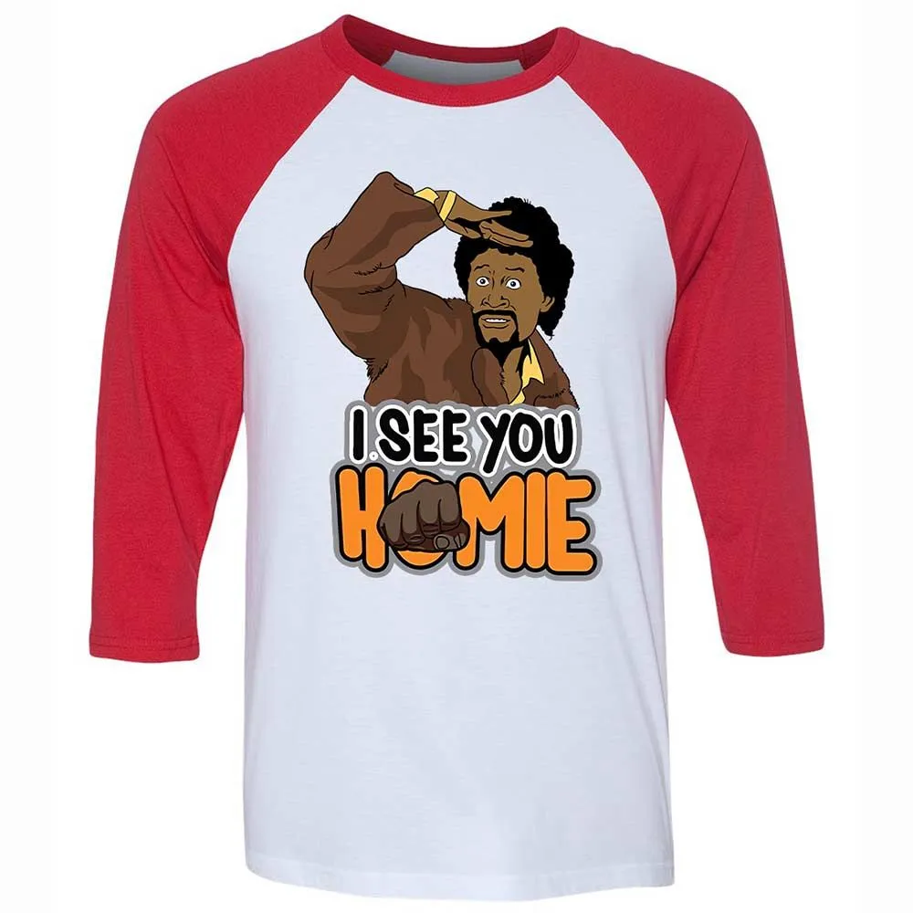 Unisex 3/4 Baseball Tee - B94MZM22 - White/Red - 9