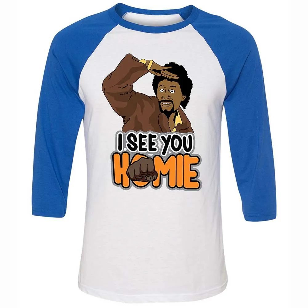 Unisex 3/4 Baseball Tee - B94MZM22 - White/True Royal - 10