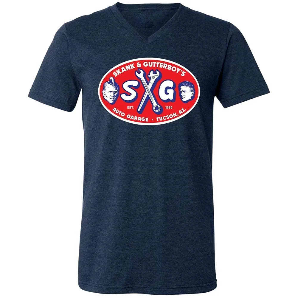 Unisex V-Neck T-Shirt - JSTFP5UX - Heather Navy - 3