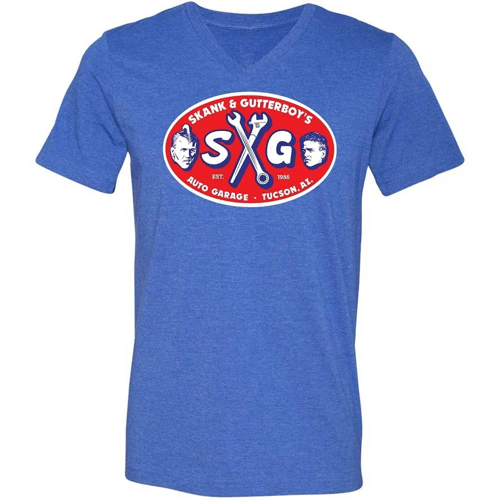 Unisex V-Neck T-Shirt - JSTFP5UX - Heather True Royal - 5