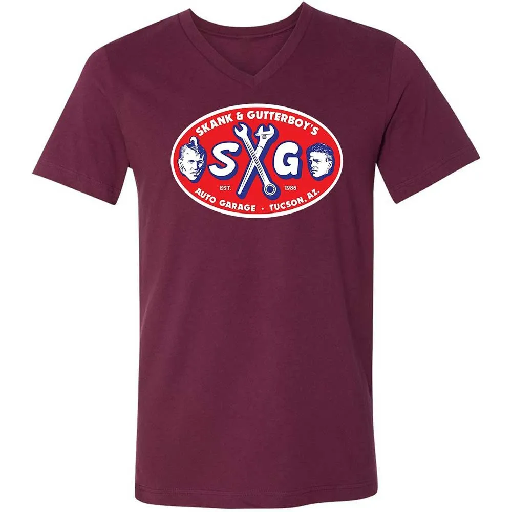Unisex V-Neck T-Shirt - JSTFP5UX - Maroon - 8