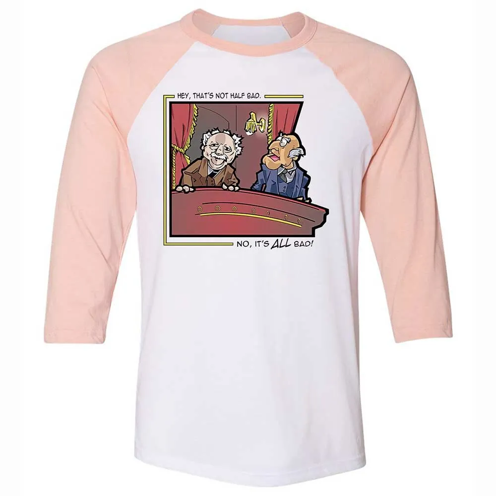 Unisex 3/4 Baseball Tee - 8DDFBSU7 - White/Heather Peach - 5