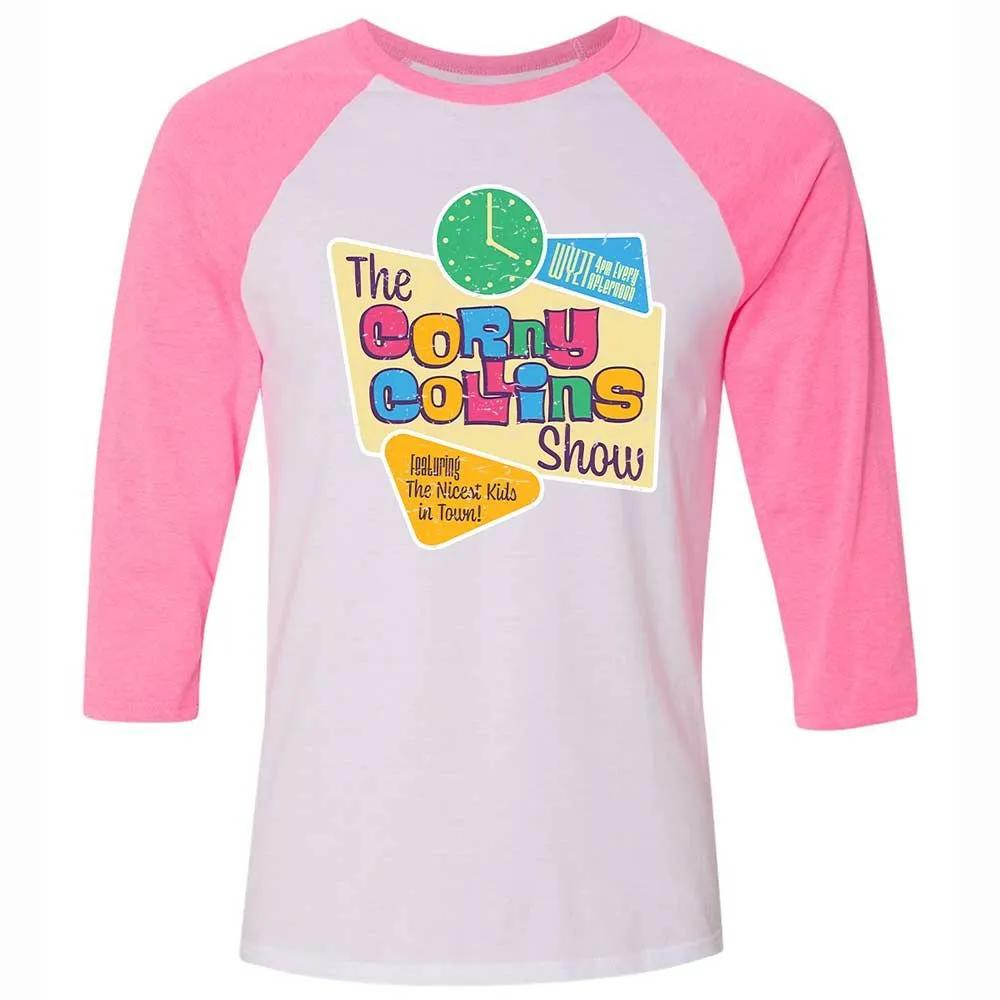 Unisex 3/4 Baseball Tee - L4XCKZYR - White/Neon Pink - 12